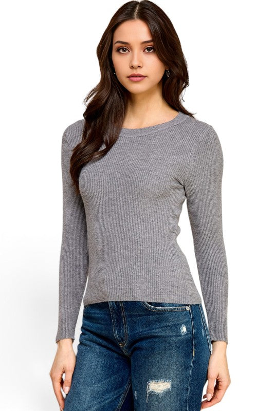 CRN01 Classic Round Neck – Long Sleeve Knit Sweater