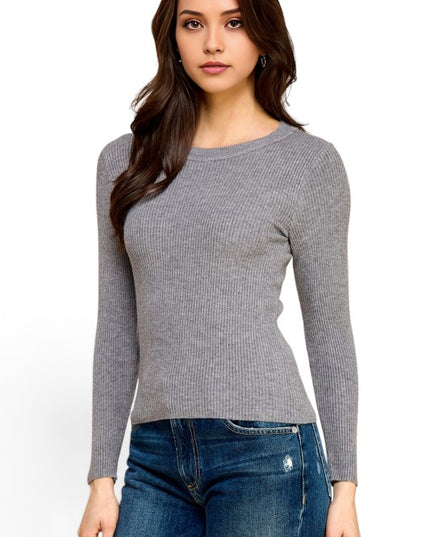 CRN01 Classic Round Neck – Long Sleeve Knit Sweater