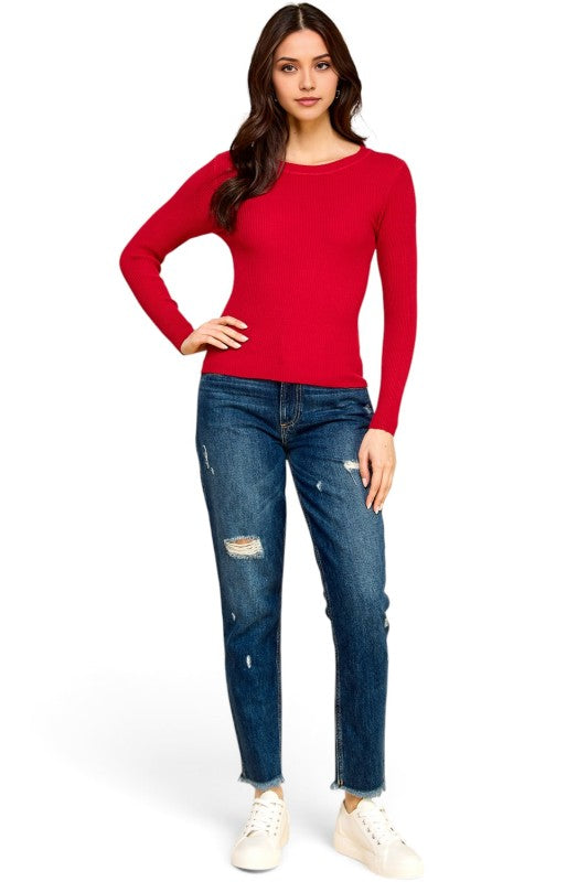 CRN01 Classic Round Neck – Long Sleeve Knit Sweater