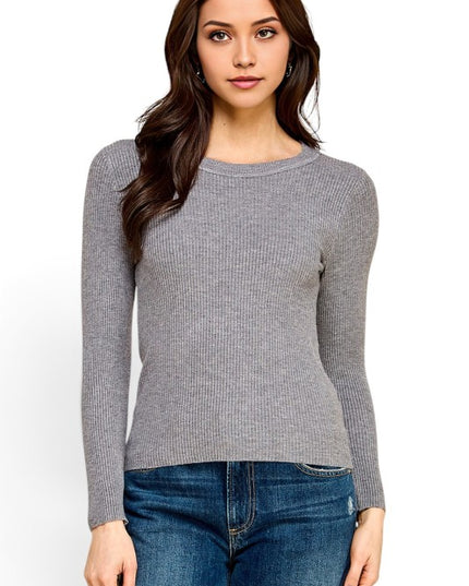 CRN01 Classic Round Neck – Long Sleeve Knit Sweater