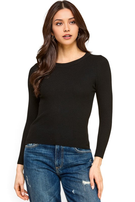 CRN01 Classic Round Neck – Long Sleeve Knit Sweater