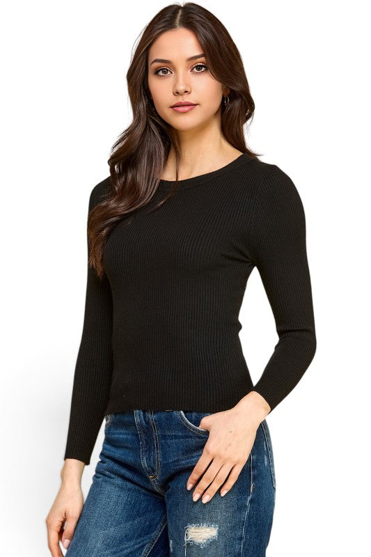 CRN01 Classic Round Neck – Long Sleeve Knit Sweater