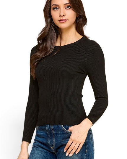 CRN01 Classic Round Neck – Long Sleeve Knit Sweater