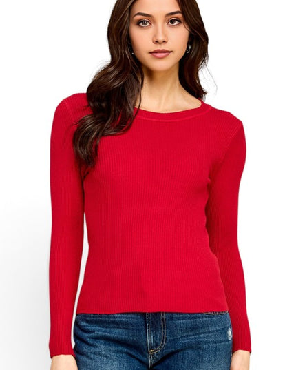CRN01 Classic Round Neck – Long Sleeve Knit Sweater