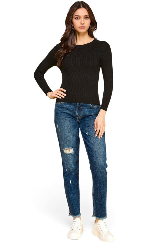 CRN01 Classic Round Neck – Long Sleeve Knit Sweater