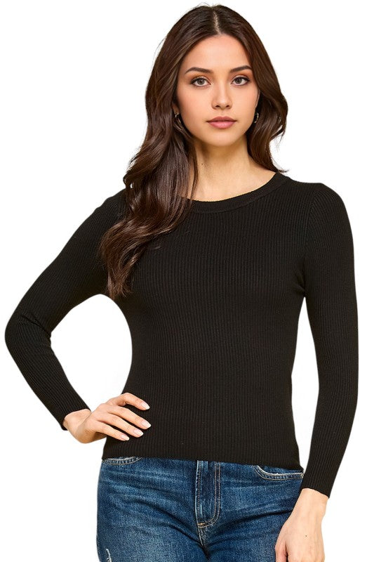 CRN01 Classic Round Neck – Long Sleeve Knit Sweater