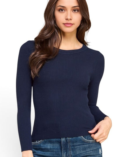 CRN01 Classic Round Neck – Long Sleeve Knit Sweater