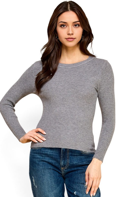 CRN01 Classic Round Neck – Long Sleeve Knit Sweater