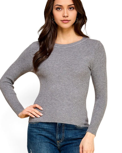 CRN01 Classic Round Neck – Long Sleeve Knit Sweater