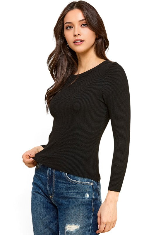 CRN01 Classic Round Neck – Long Sleeve Knit Sweater