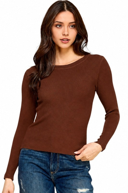 CRN01 Classic Round Neck – Long Sleeve Knit Sweater