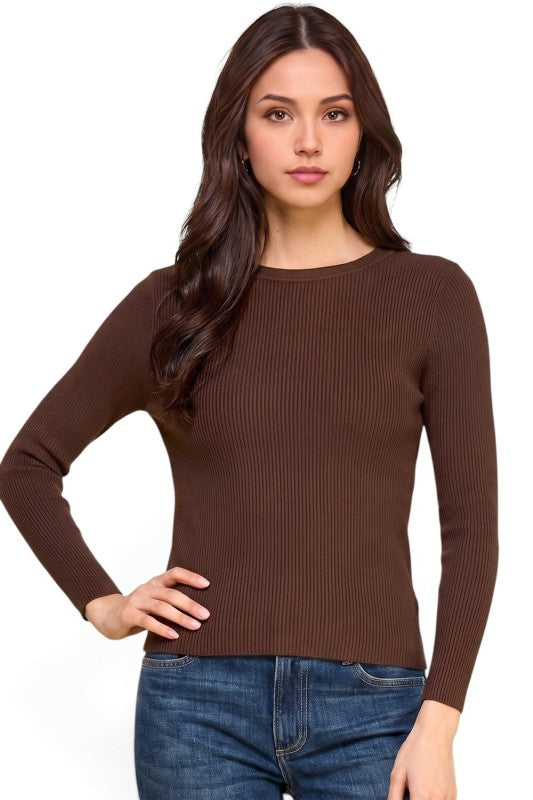 CRN01 Classic Round Neck – Long Sleeve Knit Sweater