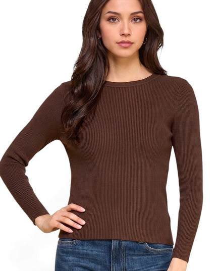 CRN01 Classic Round Neck – Long Sleeve Knit Sweater