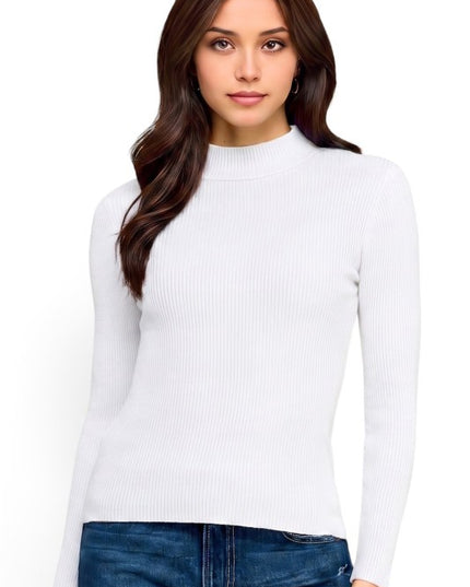 CMN02 Classic Mock Neck – Long Sleeve Knit Sweater