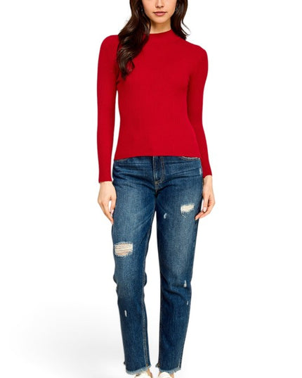 CMN02 Classic Mock Neck – Long Sleeve Knit Sweater