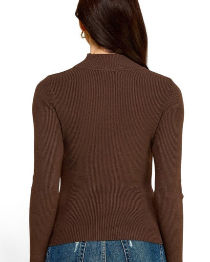 CMN02 Classic Mock Neck – Long Sleeve Knit Sweater