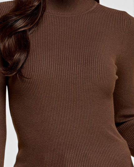 CMN02 Classic Mock Neck – Long Sleeve Knit Sweater