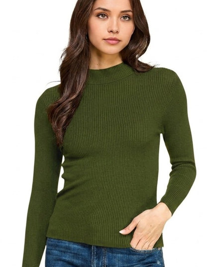 CMN02 Classic Mock Neck – Long Sleeve Knit Sweater