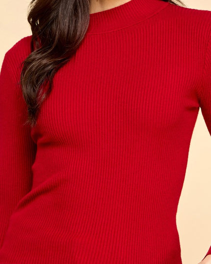 CMN02 CLASSIC MOCK NECK LONG SLEEVE KNIT SWEATER