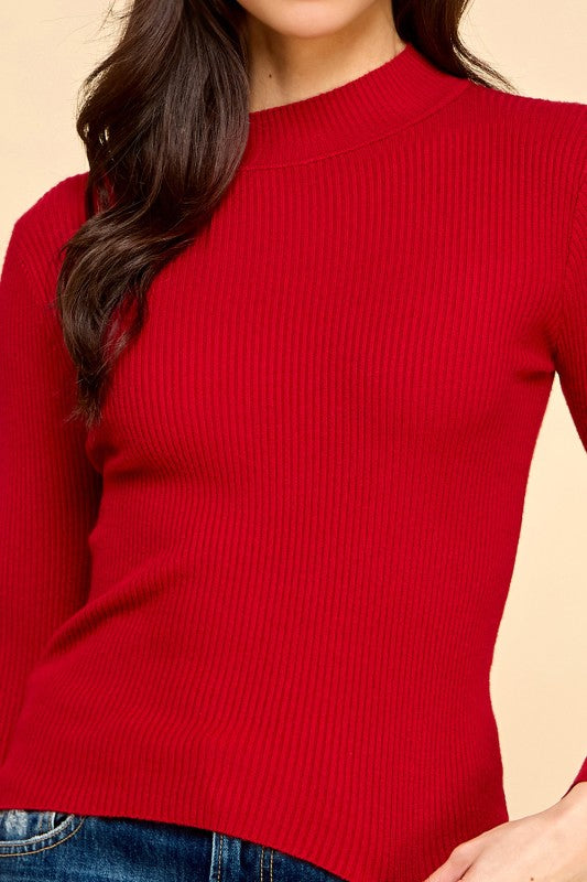 CMN02 CLASSIC MOCK NECK LONG SLEEVE KNIT SWEATER