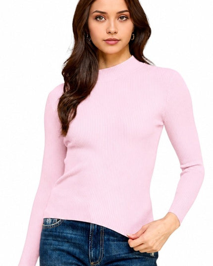 CMN02 Classic Mock Neck – Long Sleeve Knit Sweater