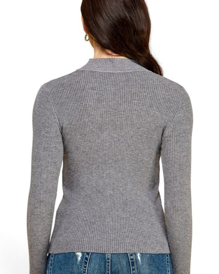 CMN02 Classic Mock Neck – Long Sleeve Knit Sweater