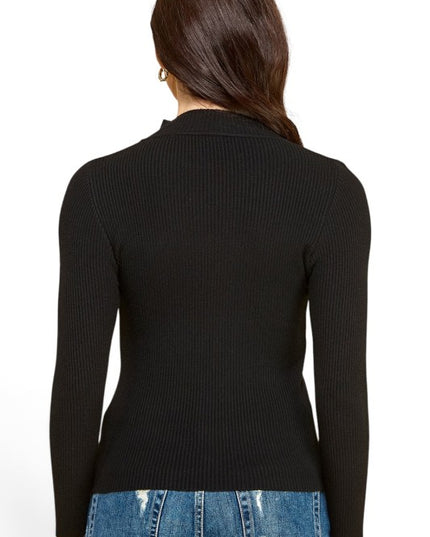 CMN02 Classic Mock Neck – Long Sleeve Knit Sweater