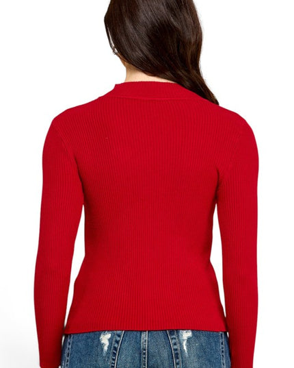 CMN02 Classic Mock Neck – Long Sleeve Knit Sweater
