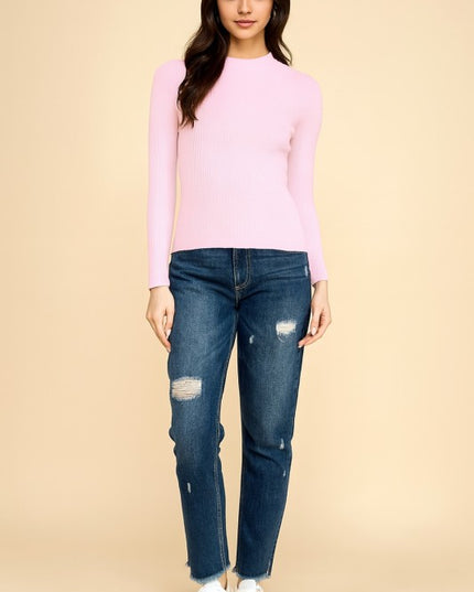 CMN02 CLASSIC MOCK NECK LONG SLEEVE KNIT SWEATER