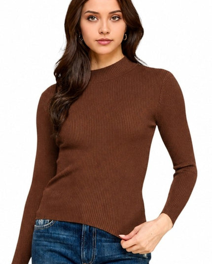 CMN02 Classic Mock Neck – Long Sleeve Knit Sweater