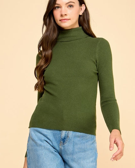CTN03 CLASSIC TURTLE NECK LONG SLEEVE KNIT SWEATER