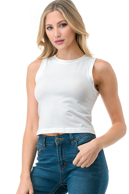 HXT18 Seamless Ribbed Crop Tank Top