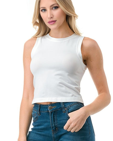 HXT18 Seamless Ribbed Crop Tank Top
