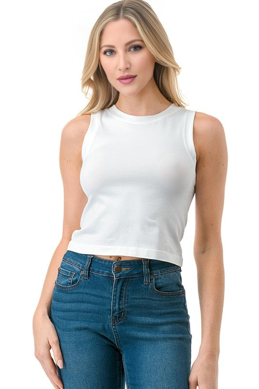 HXT18 Seamless Ribbed Crop Tank Top