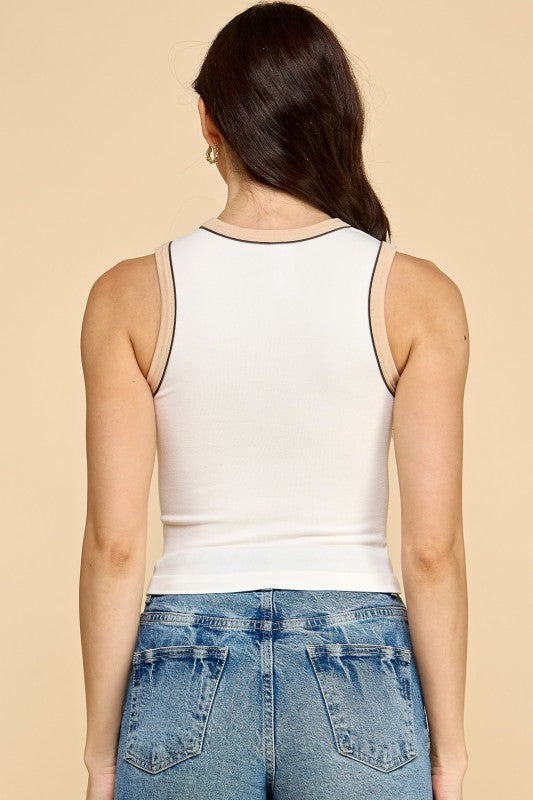 PT44 CONTRAST TRIMMED TANK TOP