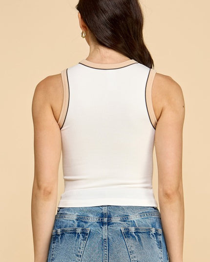 PT44 CONTRAST TRIMMED TANK TOP
