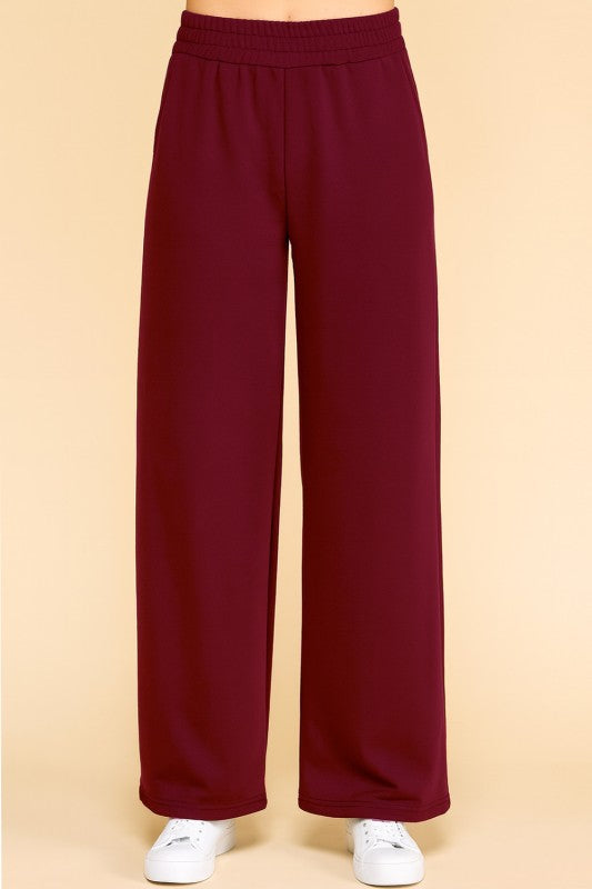 ANT101X PLUS SIZE TEXTURE  STRAIGHT PANTS