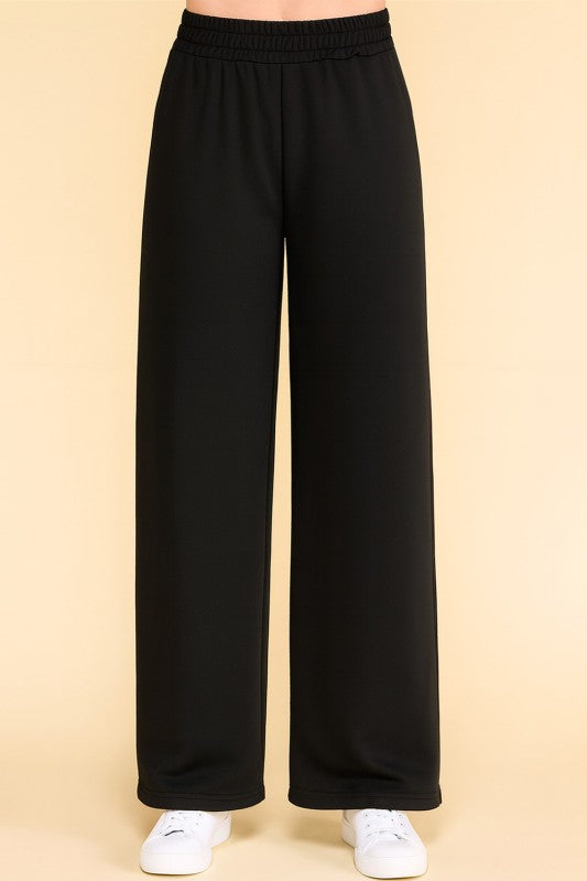 ANT101X PLUS SIZE TEXTURE  STRAIGHT PANTS