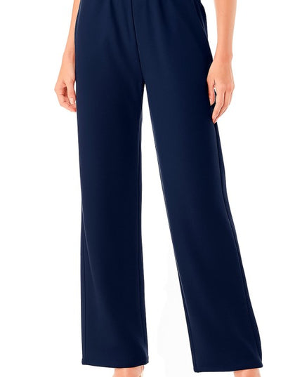 ANT101X PLUS SIZE TEXTURE  STRAIGHT PANTS