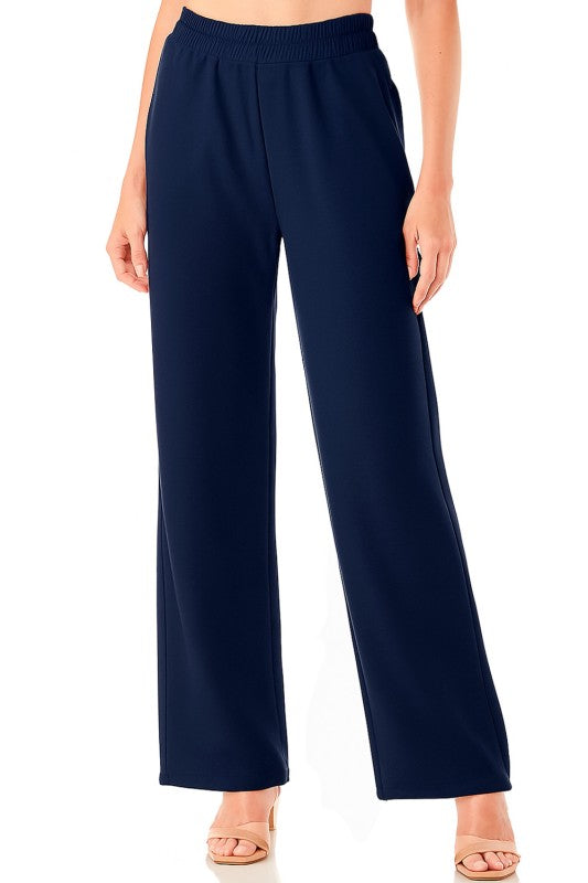 ANT101X PLUS SIZE TEXTURE  STRAIGHT PANTS