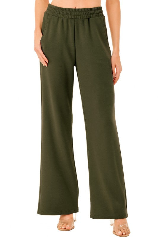 ANT101X PLUS SIZE TEXTURE  STRAIGHT PANTS