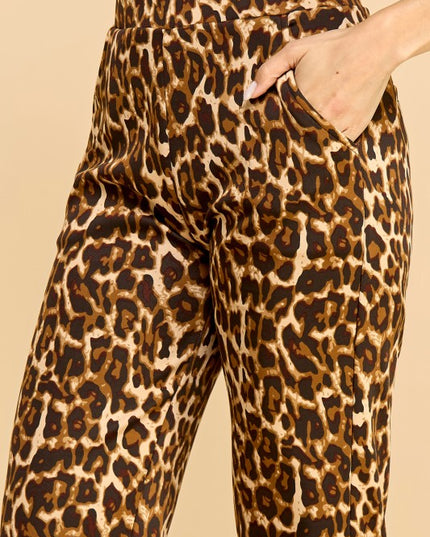 SCUP18S-T LEOPARD PRINT STRAIGHT PANTS