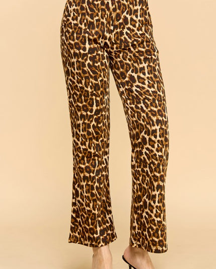 SCUP18S-T LEOPARD PRINT STRAIGHT PANTS