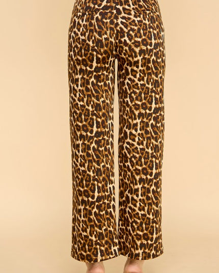 SCUP18S-T LEOPARD PRINT STRAIGHT PANTS