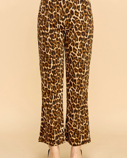 SCUP18S-T LEOPARD PRINT STRAIGHT PANTS