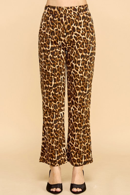 SCUP18S-T LEOPARD PRINT STRAIGHT PANTS