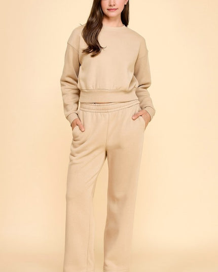 FT263 PF60 SET FRENCH TERRY FLEECE SWEATSHIRTS & JOGGER SETS