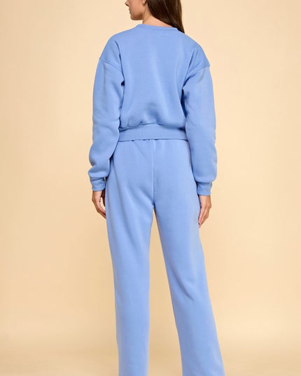 FT263 PF60 SET FRENCH TERRY FLEECE SWEATSHIRTS & JOGGER SETS