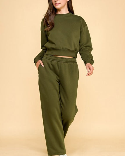 FT263 PF60 SET FRENCH TERRY FLEECE SWEATSHIRTS & JOGGER SETS