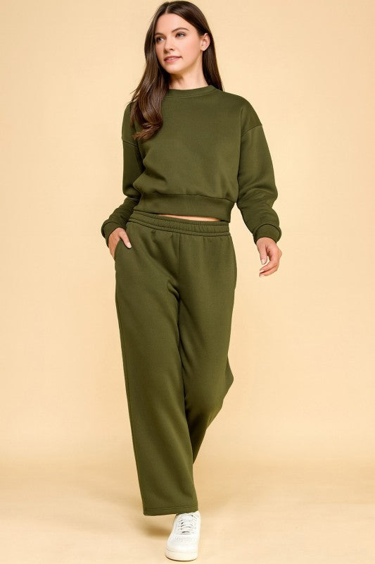 FT263 PF60 SET FRENCH TERRY FLEECE SWEATSHIRTS & JOGGER SETS